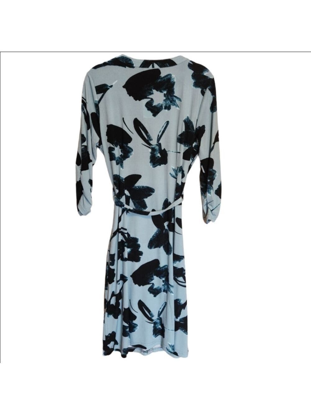 41 HAWTHORNE GIANNA SHIRT DRESS ABSTRACT FLORAL GREEN TEAL BLACK SIZE MEDIUM NWT - Picture 3 of 9